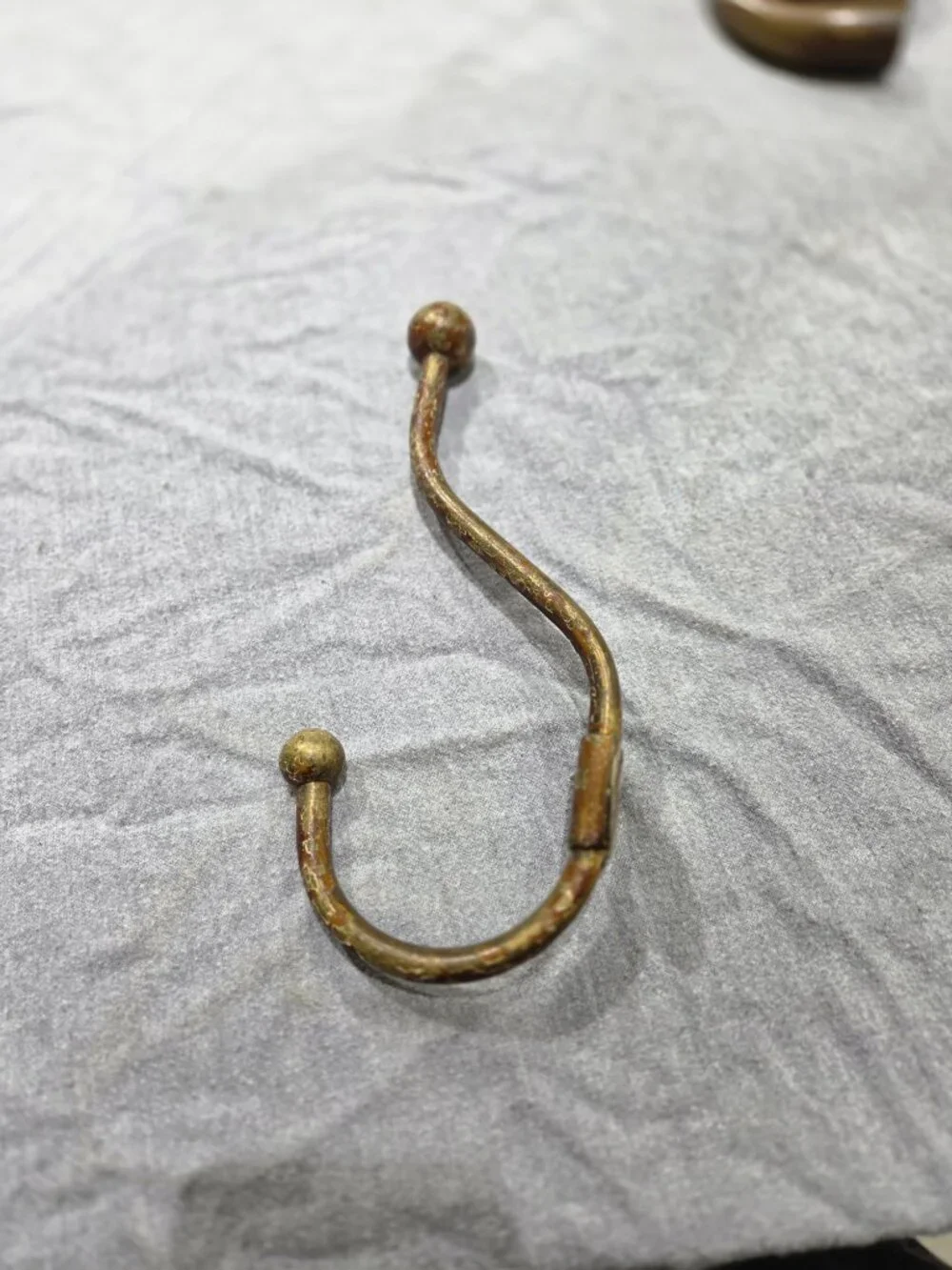 Vintage Brass Curtain Tieback Hook Wall Mount Drapery Hardware